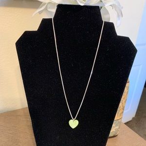 .925 sterling silver pearl heart linked necklace